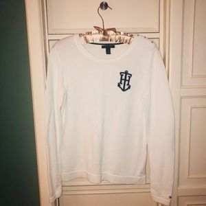 TOMMY HILFIGER White Anchor Knit Sweater